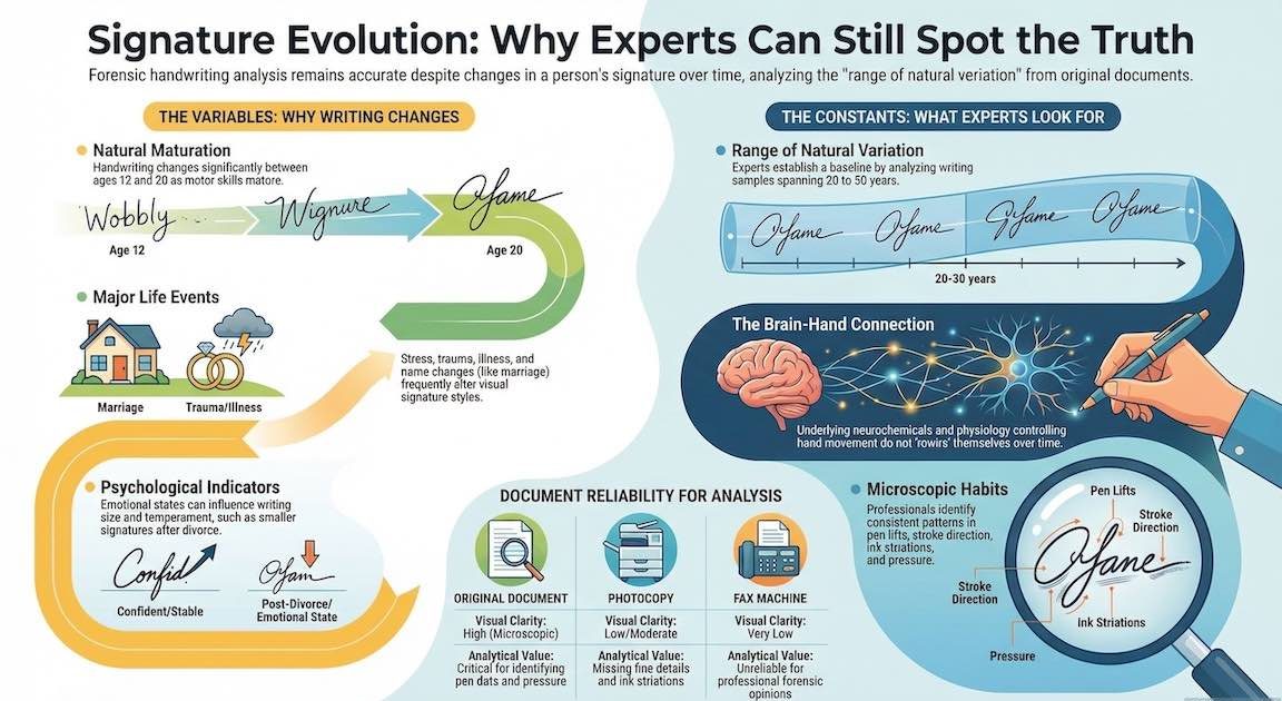 why handwriting changes over time