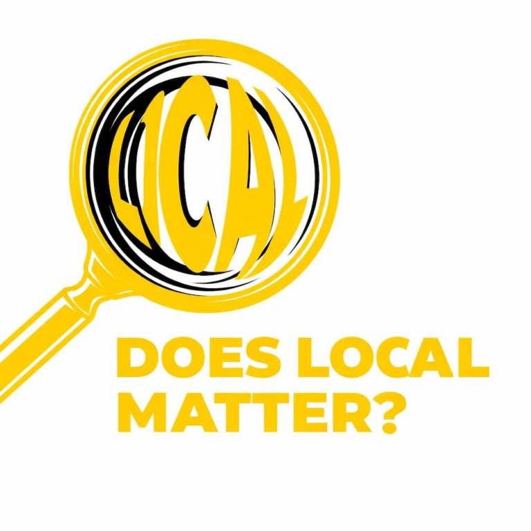 Bart Baggett forensic document examiner asks does local matter when hiring a handwriting expert, illustrated with a magnifying glass.