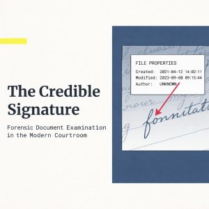 Bart Baggett, forensic document examiner, presents The Credible Signature guide to forensic document examination in modern courtrooms.
