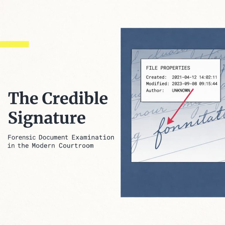 Bart Baggett, forensic document examiner, presents The Credible Signature guide to forensic document examination in modern courtrooms.