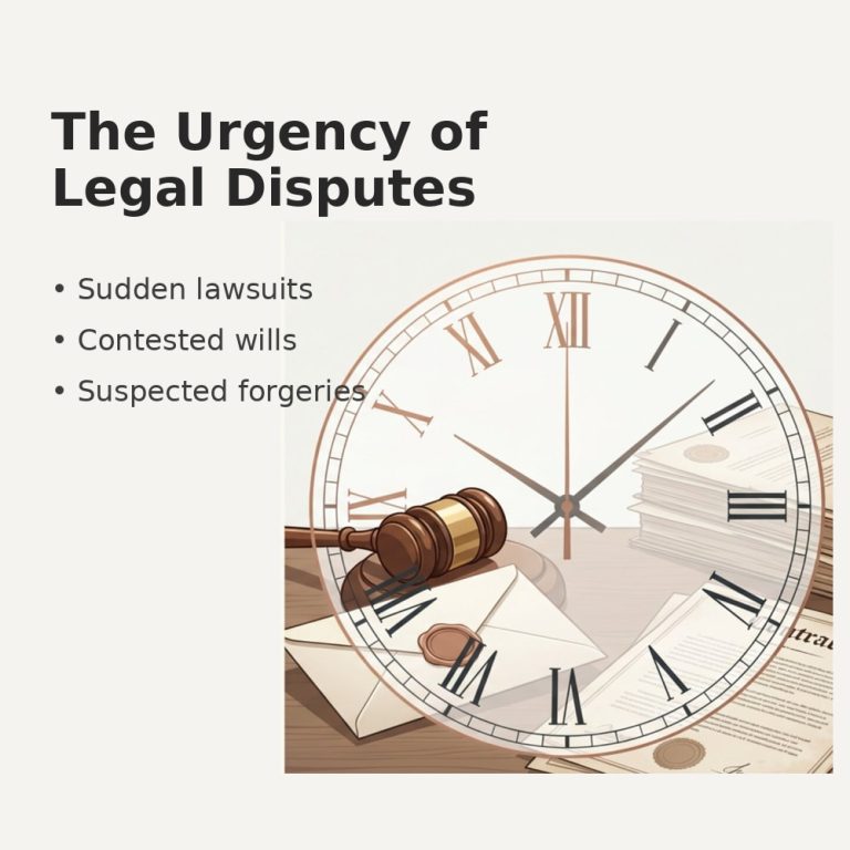 Bart Baggett forensic document examiner addresses the urgency of legal disputes involving suspected forgeries and contested wills.