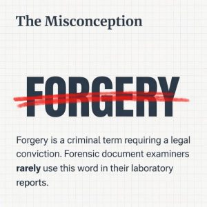 Bart Baggett, forensic document examiner, contrasts the forgery misconception with the forensic reality of simulated and traced signatures.