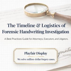 Bart Baggett forensic document examiner illustrates the timeline and logistics of a forensic handwriting investigation.