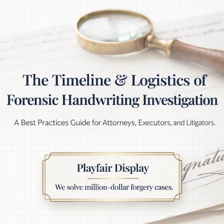 Bart Baggett forensic document examiner illustrates the timeline and logistics of a forensic handwriting investigation.