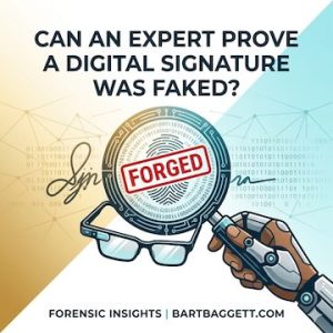 can you hire someone to prove a digital signature was forged