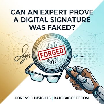 can you hire someone to prove a digital signature was forged