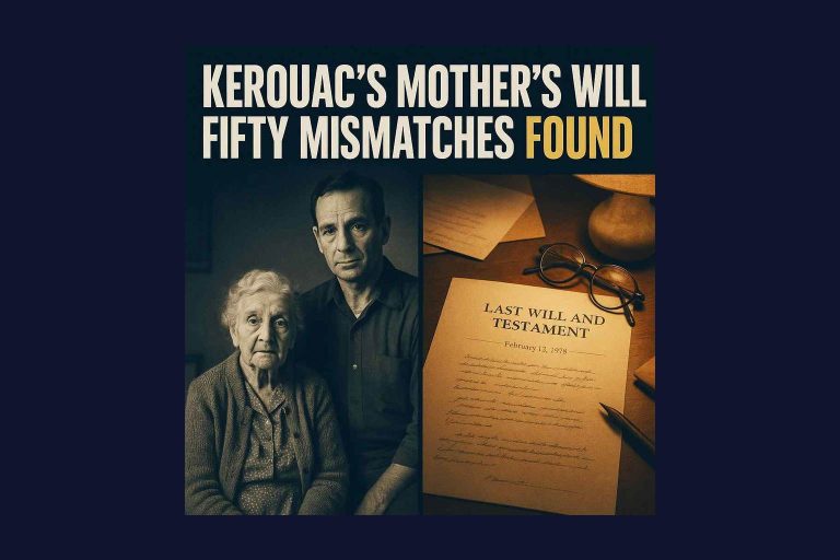 Illustration of Jack Kerouac and his mother Gabrielle in a home setting, 1960s